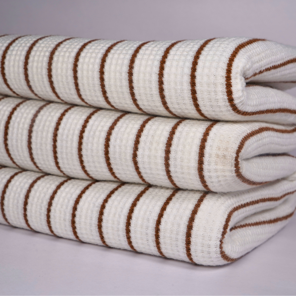 63 Cotton Yarn Dyed Stripe Box Waffle - Image 1